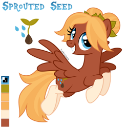 Size: 1024x1024 | Tagged: safe, artist:kabuvee, oc, oc only, oc:sprouted seed, species:pegasus, species:pony, g4, female, mare, simple background, solo, transparent background