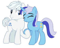 Size: 1412x1134 | Tagged: safe, artist:moonlightthegriffon, base used, character:double diamond, character:minuette, species:earth pony, species:pony, species:unicorn, ship:diamondette, g4, crack shipping, cutie mark, female, hoof hold, male, shipping, simple background, straight, transparent background