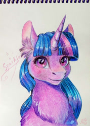 Size: 771x1080 | Tagged: safe, artist:alina-sherl, character:twilight sparkle, character:twilight sparkle (unicorn), species:pony, species:unicorn, g4, chest fluff, ear fluff, female, solo, traditional art