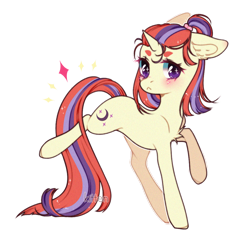 Size: 1000x956 | Tagged: safe, artist:kitten-in-the-jar, character:moondancer, species:pony, species:unicorn, g4, chest fluff, cute, dancerbetes, ear fluff, female, mare, missing accessory, simple background, solo, transparent background