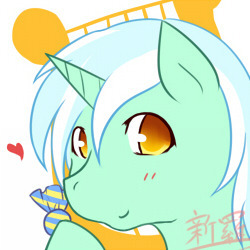 Size: 250x250 | Tagged: safe, artist:dieva4130, artist:diva-c3, character:lyra heartstrings, species:pony, species:unicorn, g4, avatar, candy, colored pupils, female, floating heart, food, heart, implied lesbian, implied lyrabon, implied shipping, mare, solo
