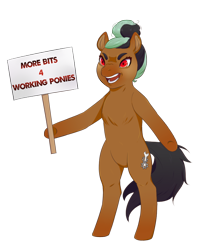 Size: 900x1100 | Tagged: safe, artist:guiltyp, oc, species:earth pony, species:pony, g4, bipedal, female, mare, sign, simple background, solo, transparent background