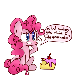 Size: 584x601 | Tagged: safe, artist:ameliayap, character:pinkie pie, species:earth pony, species:pony, g4, cake, female, food, simple background, solo, transparent background