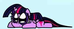 Size: 568x225 | Tagged: safe, artist:ameliayap, character:twilight sparkle, character:twilight sparkle (alicorn), species:alicorn, species:pony, g4, chibi, cute, female, lying down, prone, simple background, solo