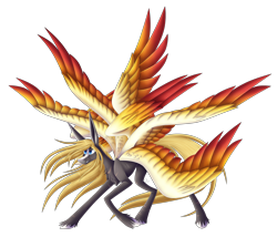 Size: 3840x3285 | Tagged: safe, artist:sadatrix, oc, oc only, species:pegasus, species:pony, g4, colored wings, male, multicolored wings, multiple wings, simple background, solo, stallion, transparent background, wings