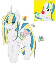 Size: 1143x1360 | Tagged: safe, artist:miphassl, oc, oc:cyan shine, species:alicorn, species:pony, g4, female, original character do not steal, redesign, redraw, smiley face, solo