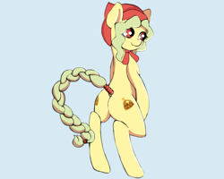 Size: 1500x1200 | Tagged: safe, artist:plaguemare, oc, oc only, oc:magyar, species:pony, /mlp/, nation ponies, g4, bipedal, bonnet, braid, drawthread, hungary, ponified, requested art, solo