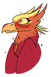 Size: 460x690 | Tagged: safe, artist:rokosmith26, character:philomena, species:bird, species:phoenix, g4, blushing, feather, heart eyes, simple background, solo, transparent background, wingding eyes, wings