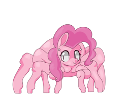 Size: 1208x938 | Tagged: safe, artist:zettaidullahan, character:pinkie pie, g4, female, monster pony, original species, simple background, smiling, solo, species swap, spiderpony, white background
