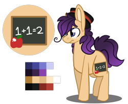 Size: 1580x1286 | Tagged: safe, artist:greyestgray, oc, oc:honey gold, parent:applejack, parent:rarity, parents:rarijack, species:earth pony, species:pony, g4, ambiguous gender, clothing, hat, magical lesbian spawn, offspring, reference sheet, simple background, solo, transparent background