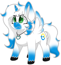 Size: 1045x1121 | Tagged: safe, artist:rokosmith26, oc, oc only, oc:skyduster, species:alicorn, species:pony, g4, angry, commission, cute, eye clipping through hair, green eyes, jewelry, long hair, long mane, looking up, male, necklace, simple background, solo, spread wings, stallion, standing, tail, transparent background, wings, ych result