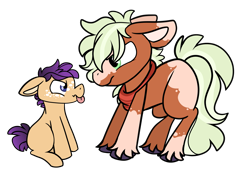 Size: 2975x2016 | Tagged: safe, artist:greyestgray, oc, oc only, oc:fuji forest, oc:honey gold, parent:applejack, parent:rarity, parents:rarijack, species:pony, g4, baby, baby pony, colt, magical lesbian spawn, male, offspring, siblings, simple background, transparent background