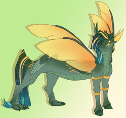 Size: 2314x2170 | Tagged: safe, artist:seffiron, oc, oc:daffodil, parent:discord, parent:queen chrysalis, parents:discolis, g4, hybrid, interspecies offspring, male, offspring, solo
