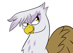 Size: 1100x800 | Tagged: safe, artist:tranzmuteproductions, character:gilda, species:griffon, g4, bust, female, portrait, simple background, smiling, smirk, solo, transparent background
