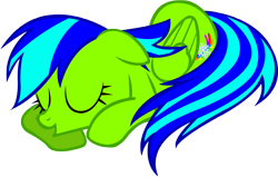Size: 5640x3587 | Tagged: safe, artist:purplefairy456, oc, oc:freestyle, species:pegasus, species:pony, g4, absurd resolution, female, mare, recolor, simple background, sleeping, solo, transparent background