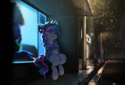 Size: 3000x2043 | Tagged: safe, artist:theprince, oc, oc only, species:earth pony, species:pony, g4, headphones, high res, nap, rain, solo, tree