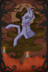 Size: 1351x2000 | Tagged: safe, artist:lovely-pony, oc, species:pegasus, species:pony, g4, candle, pumpkin, solo