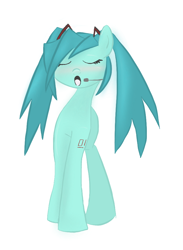 Size: 704x960 | Tagged: safe, artist:minty-red, hatsune miku, ponified, vocaloid