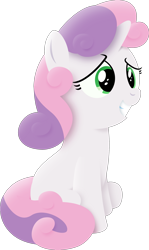 Size: 1787x3000 | Tagged: safe, artist:mahaugher, character:sweetie belle, bad poker face, nervous