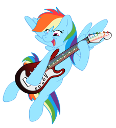 Size: 1926x2118 | Tagged: safe, artist:cluttercluster, character:rainbow dash, species:pegasus, species:pony, female, guitar, mare, open mouth, simple background, solo, transparent background