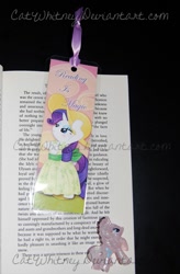 Size: 491x750 | Tagged: safe, artist:catwhitney, character:rarity, bookmark, clothing, dress