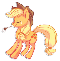 Size: 436x441 | Tagged: safe, artist:griffsnuff, character:applejack, species:earth pony, species:pony, clothing, cowboy hat, eyes closed, female, food, hat, mare, simple background, solo, straw in mouth, wheat, white background