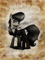 Size: 1200x1600 | Tagged: safe, artist:il-phantom, character:octavia melody, cigarette, clothing, female, smoking, solo