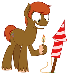 Size: 4653x5000 | Tagged: safe, artist:zutheskunk oc commissions, oc, oc only, oc:color boom, species:pony, absurd resolution, commission, fireworks, male, match, simple background, smiling, solo, stallion, vector