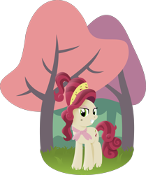 Size: 4234x5055 | Tagged: safe, artist:mahaugher, character:cherry jubilee, absurd resolution, smiling, tree