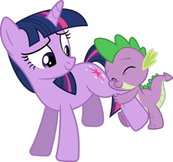 Size: 8533x8000 | Tagged: safe, artist:psychicwalnut, character:spike, character:twilight sparkle, ship:twispike, episode:spike at your service, g4, my little pony: friendship is magic, .svg available, absurd resolution, cute, female, hug, leg hug, male, shipping, simple background, straight, transparent background, vector