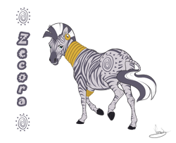 Size: 1341x1091 | Tagged: safe, artist:vanycat, character:zecora, species:pony, species:zebra, ear piercing, earring, female, hoers, horse, jewelry, leg rings, looking back, mare, neck rings, piercing, realistic, realistic horse legs, simple background, solo, transparent background
