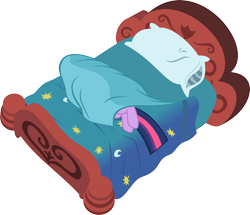 Size: 2686x2309 | Tagged: safe, artist:breadking, character:twilight sparkle, character:twilight sparkle (unicorn), species:pony, species:unicorn, episode:lesson zero, g4, my little pony: friendship is magic, bed, blanket, female, sheet, simple background, solo, transparent background, vector