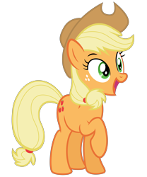 Size: 5000x6000 | Tagged: safe, artist:dharthez, character:applejack, absurd resolution, female, open mouth, raised hoof, simple background, solo, transparent background, vector