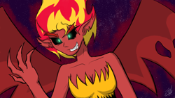 Size: 1280x720 | Tagged: safe, artist:tomazii7, character:sunset satan, character:sunset shimmer, equestria girls:equestria girls, g4, my little pony: equestria girls, my little pony:equestria girls, demon, female, solo, sunset satan