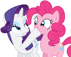 Size: 6525x5246 | Tagged: safe, artist:mehoep, character:pinkie pie, character:rarity, species:earth pony, species:pony, species:unicorn, episode:putting your hoof down, g4, my little pony: friendship is magic, absurd resolution, duo, female, mare, simple background, transparent background, vector