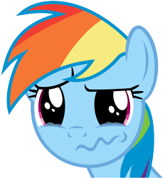 Size: 4202x4521 | Tagged: safe, artist:mehoep, character:rainbow dash, species:pony, episode:the super speedy cider squeezy 6000, g4, my little pony: friendship is magic, absurd resolution, bust, crying, female, mare, portrait, simple background, solo, teary eyes, transparent background, vector, wavy mouth