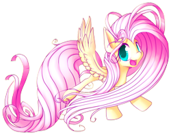 Size: 800x629 | Tagged: safe, artist:paleblank, character:fluttershy, female, long mane, long tail, solo