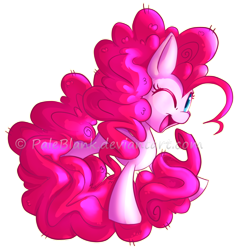 Size: 800x843 | Tagged: safe, artist:paleblank, character:pinkie pie, species:earth pony, species:pony, cute, diapinkes, female, long tail, mare, open mouth, simple background, solo, transparent background, wink
