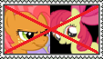 Size: 113x65 | Tagged: safe, artist:fairykitties22, character:apple bloom, character:babs seed, ship:appleseed, anti-shipping, applecest, deviantart, deviantart stamp, female, incest, lesbian, request, shipping, stamp
