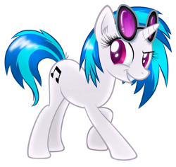 Size: 744x702 | Tagged: safe, artist:catwhitney, character:dj pon-3, character:vinyl scratch, species:pony, species:unicorn, cutie mark, ear fluff, female, glasses, hooves, horn, mare, simple background, smiling, solo, sunglasses, teeth, transparent background, vector