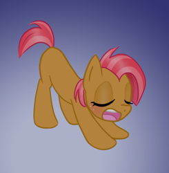 Size: 550x562 | Tagged: safe, artist:howlsinthedistance, character:babs seed, female, solo, stretching, yawn