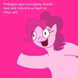 Size: 700x700 | Tagged: safe, artist:pewdie-pinkiepie, character:pinkie pie, 1000 hours in ms paint, butthurt, comic sans, female, ms paint, solo, text