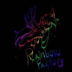 Size: 894x894 | Tagged: safe, artist:artybeat, character:rainbow dash, species:pegasus, species:pony, fanfic:rainbow factory, female, rainbow, solo, wallpaper