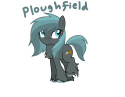 Size: 900x700 | Tagged: safe, artist:artybeat, oc, oc only, oc:ploughfield, species:pony, chest fluff, female, gray, mare, shirepony, solo, unshorn fetlocks