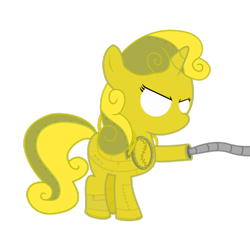 Size: 894x894 | Tagged: safe, artist:mahaugher, character:sweetie belle, species:pony, species:unicorn, sweetie bot, blitzcrank, female, filly, foal, hooves, horn, league of legends, robot, robot pony, simple background, solo, transparent background