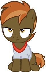 Size: 3815x6000 | Tagged: safe, artist:medio-cre, character:button mash, species:earth pony, species:pony, clothing, colt, don't mine at night, foal, hat, hooves, jananimations, male, propeller hat, simple background, sitting, solo, transparent background, vector