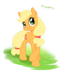 Size: 1275x1425 | Tagged: safe, artist:bronyseph, character:applejack, crossed legs, female, looking at you, solo