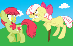 Size: 1234x780 | Tagged: safe, artist:extremeasaur5000, character:apple bloom, oc, adult blank flank, blank flank, elderly, older