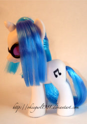 Size: 447x639 | Tagged: safe, artist:okiegurl1981, character:dj pon-3, character:vinyl scratch, brushable, custom, irl, photo, solo, toy