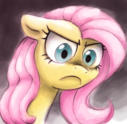 Size: 994x972 | Tagged: safe, artist:ufocookiez, character:fluttershy, female, solo, the stare